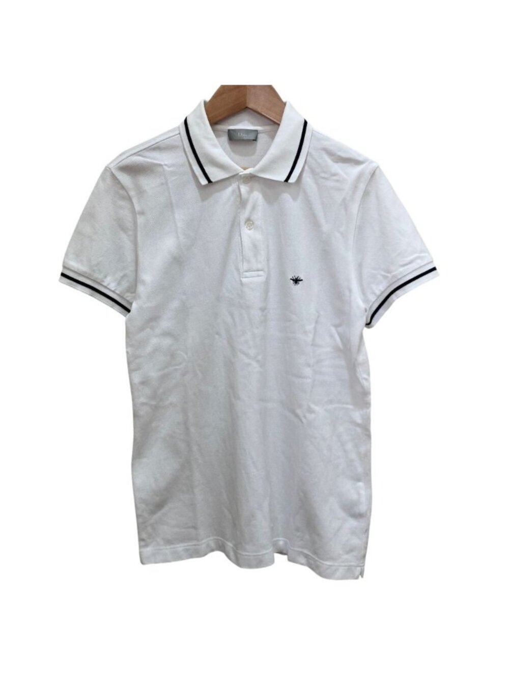 Dior Homme Bee Embroidery Short Sleeve Polo Shirt White S